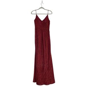 CAMILLE LA VIE Red Sparkle Evening Gown Dress Size 6 Formal Prom Shimmer Holiday